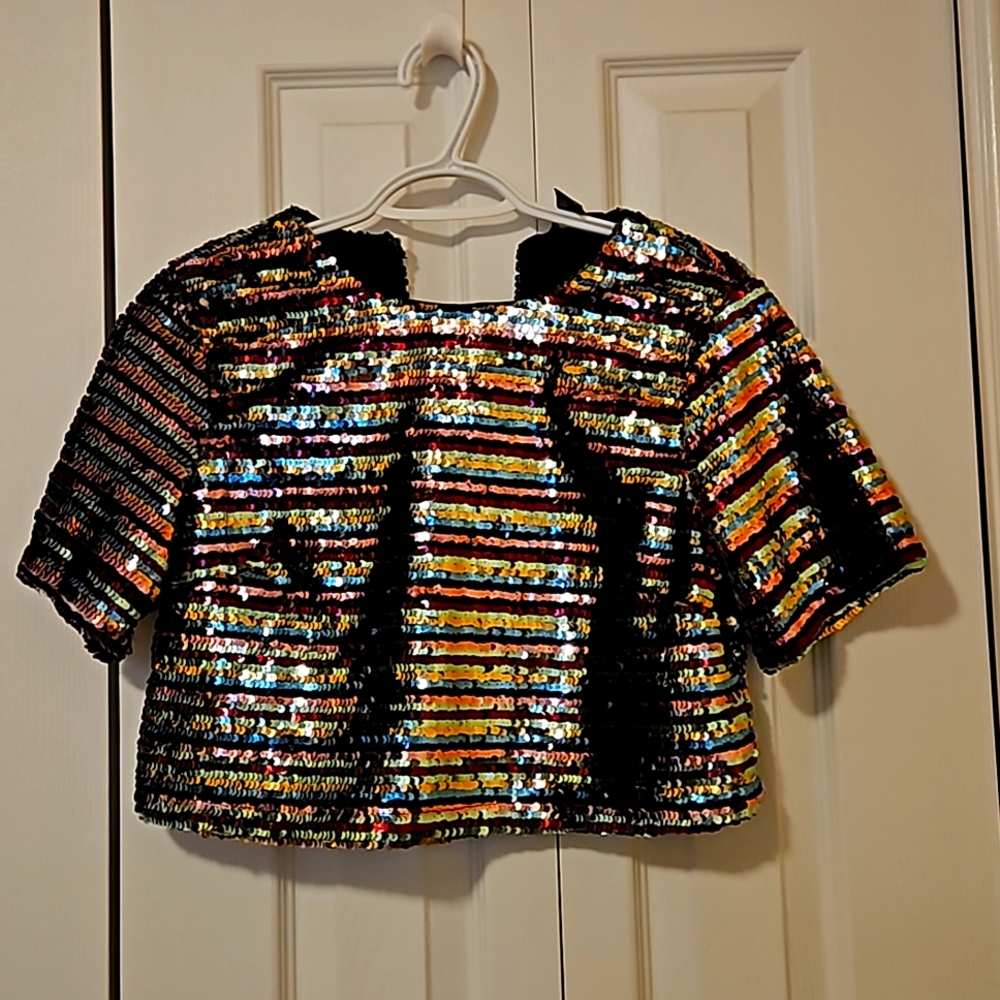 Sequined Crop Top